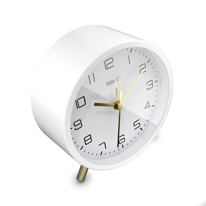Mebus Réveil Quartz Blanc Mebus Réveil Quartz Blanc