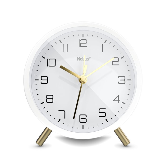 Mebus Réveil Quartz Blanc Mebus Réveil Quartz Blanc