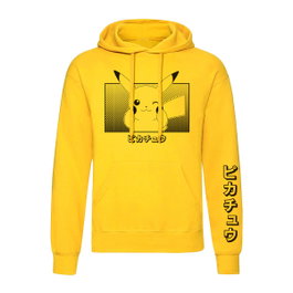 Pokémon Sweat à capuche unisex Pikachu Katakana Jaune S
