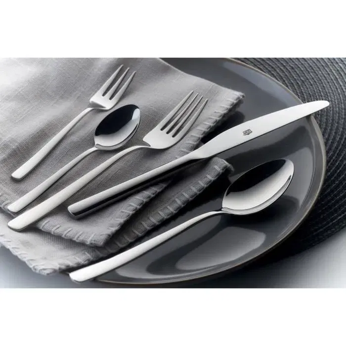 GSW Ménagère 30 couverts en acier inoxydable 18/10 massif - 6 fourchettes, 6 couteaux, 6 cuillères à soupe, 6 cuillères à café, 6 fourchettes à gâteau