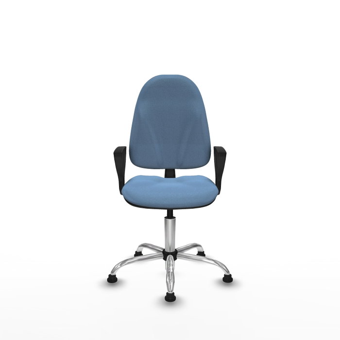 PIQUERAS Y CRESPO Chaise de bureau Algarra bleu ciel avec base chromée