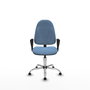 PIQUERAS Y CRESPO Chaise de bureau Algarra bleu ciel avec base chromée