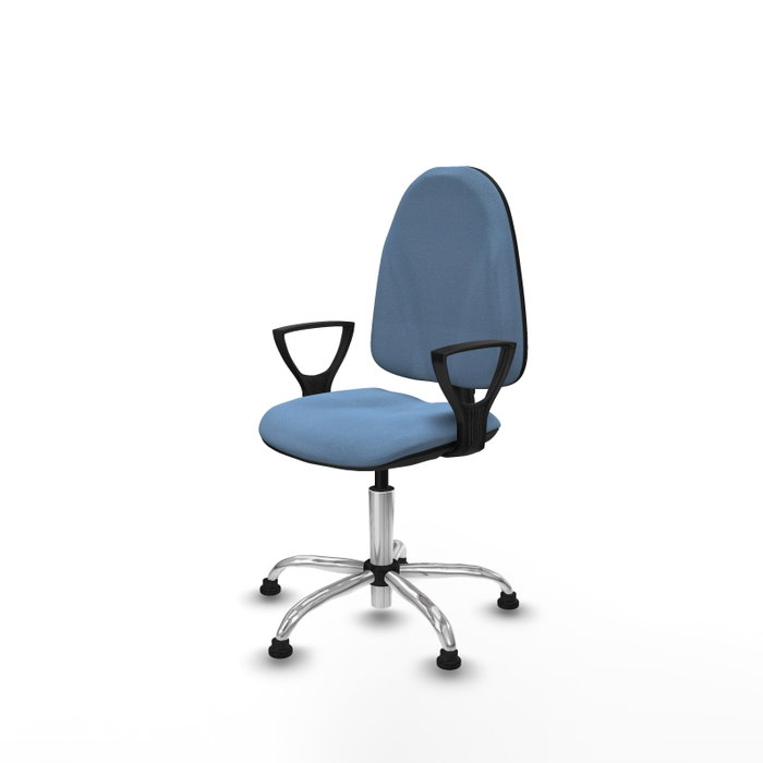 PIQUERAS Y CRESPO Chaise de bureau Algarra bleu ciel avec base chromée