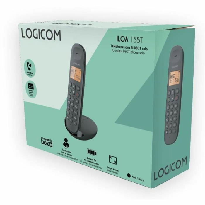 Logicom DECT ILOA 155T SOLO Noir avec répondeur