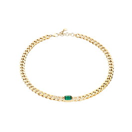 Chiara Ferragni Collier Bossy Chain Vert et CZ