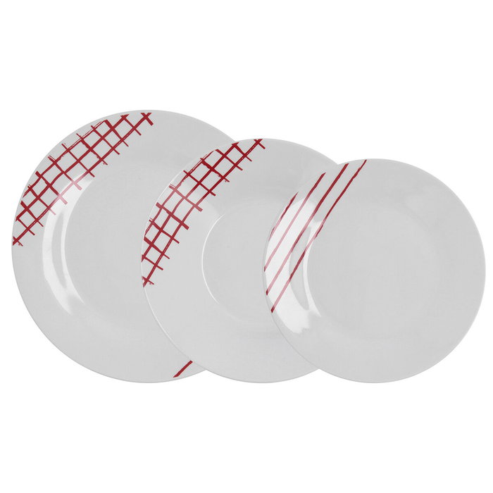 Quid Assiettes Kansas Rouge Céramique 18 Pièces Quid Assiettes Kansas Rouge Céramique 18 Pièces