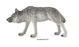 Collecta - Figurine Loup de Forêt Chassant - Modèle M - Référence 88845 - Figurine Animal Sauvage Peinte à la Main