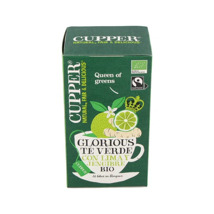 Cupper Infusion Thé Vert Bio à la Lime et au Gingembre 20 Sachets Cupper Infusion Thé Vert Bio à la Lime et au Gingembre 20 Sachets