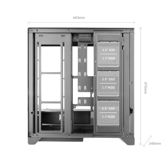 Boîtier ATX semi-tour Mars Gaming MCLCDXW Blanc