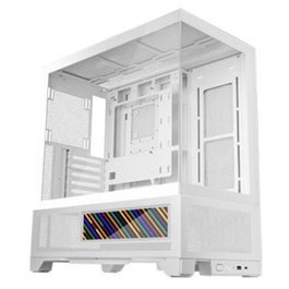 Boîtier PC Mars Gaming MCLCDX ATX Blanc, vitre trempée, LCD, GPU 425mm, 3x2.5 ou 3x3.5