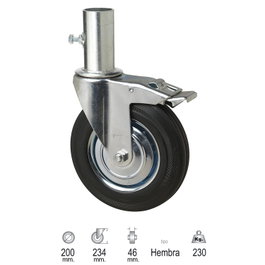WOLFPACK LINEA PROFESIONAL Roue industrielle échafaudage femelle 200 mm