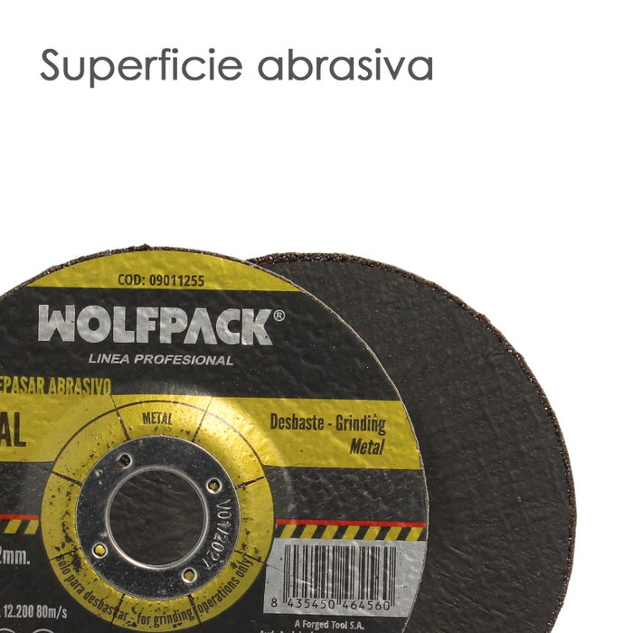 WOLFPACK LINEA PROFESIONAL Disco Repasar Abrasivo Acero / Metal 125x6,0x22,23 mm