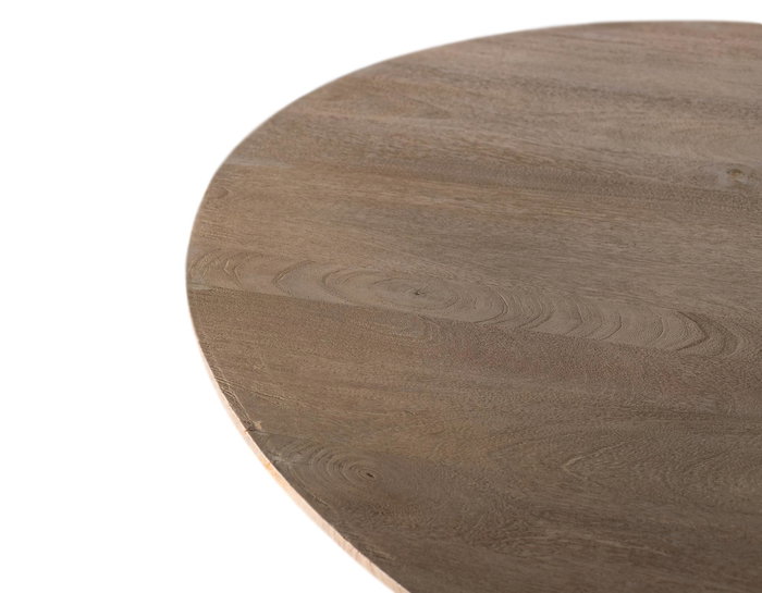 GINER Y COLOMER Table de Salle à Manger 150 cm en Bois de Mango Massif Artisanal Naturel - 150 x 150 x 78 cm