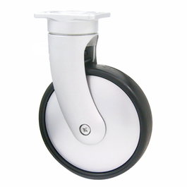 STAMPMATIC Roue pivotante GIOTTO Ø130 H185 finition aluminium RAL 9006
