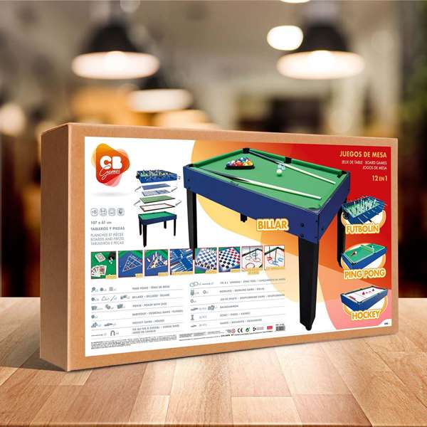 Color Baby - Table de jeux 12 en 1 en bois - Dimensions 107x61 cm - Jeux en espagnol Color Baby - Table de jeux 12 en 1 en bois - Dimensions 107x61 cm - Jeux en espagnol