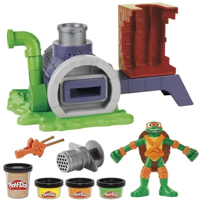 Play-Doh Coffret Tortues Ninja - Four lance-pizza avec figurine Michelangelo et accessoires en pâte à modeler pour enfants à partir de 4 ans Play-Doh Coffret Tortues Ninja - Four lance-pizza avec figurine Michelangelo et accessoires en pâte à modeler pour enfants à partir de 4 ans
