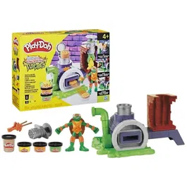 Play-Doh Coffret Tortues Ninja - Four lance-pizza avec figurine Michelangelo et accessoires en pâte à modeler pour enfants à partir de 4 ans