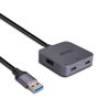 Lindy Hub USB 3.0 Actif avec Câble de 5m - 4 Ports (2x USB Type-A et 2x USB Type-C) pour Extension et Connectivité