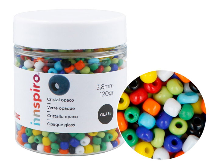 Innspiro Perles de rocaille en verre opaque mélange 3,8mm 120g Innspiro Perles de rocaille en verre opaque mélange 3,8mm 120g