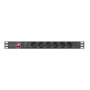 Lanberg Reglette 19" 1U 6 Prises 16A Aluminium Rack 19 Pouces 2m Câble