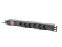 Lanberg Reglette 19" 1U 6 Prises 16A Aluminium Rack 19 Pouces 2m Câble