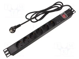 LANBERG PDU-06F-0200 Reglette Parafoudre 6 Prises Schuko 1U Noir