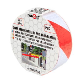 TARGET Ruban Adhésif Réfléchissant Blanc / Rouge 33M X 50Mm