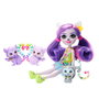 Enchantimals Poupée Lorinda Lemur avec 3 Figurines Lémures et Jouet Animal Ringer - Jeu de Plage Sunshine Island - À Partir de 4 Ans - Réf. Hrx86 Mattel
