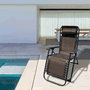 Marbueno 10007 Transat Pliable en Acier avec Coussin Jardin et Piscine 90x66x108 cm Gravit Zéro Marron