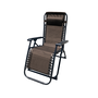 Marbueno 10007 Transat Pliable en Acier avec Coussin Jardin et Piscine 90x66x108 cm Gravit Zéro Marron