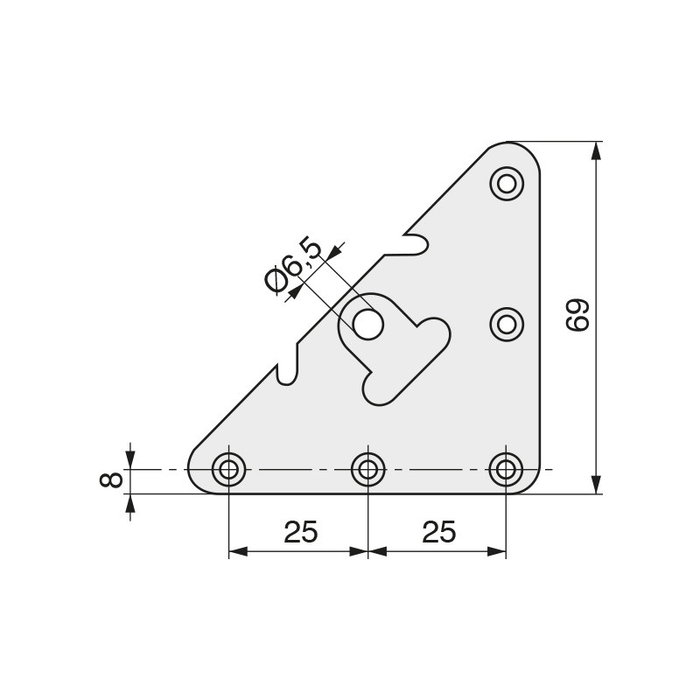 HERRAJES ALK 304/000 Équerre de Suspension Plaque pour Accrochage Plat en Acier