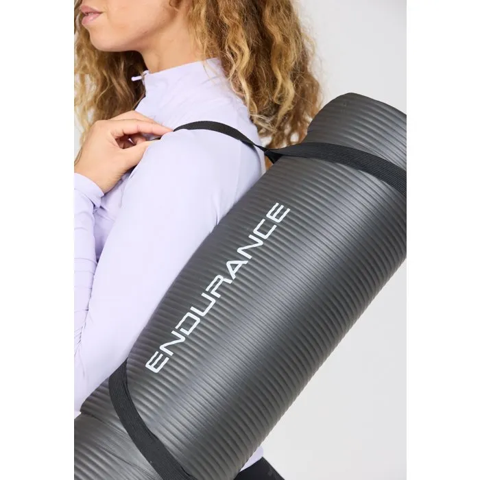 Endurance Tapis de Yoga en NBR, 4 mm d'épaisseur, Noir, pour Yoga et Pilates
