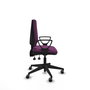 Chaise Elche Asynchrone Cuir écologique Pourpre Base pyramidale noire Accoudoirs fixes Sans appui-tête Roulettes 65mm pour moquette