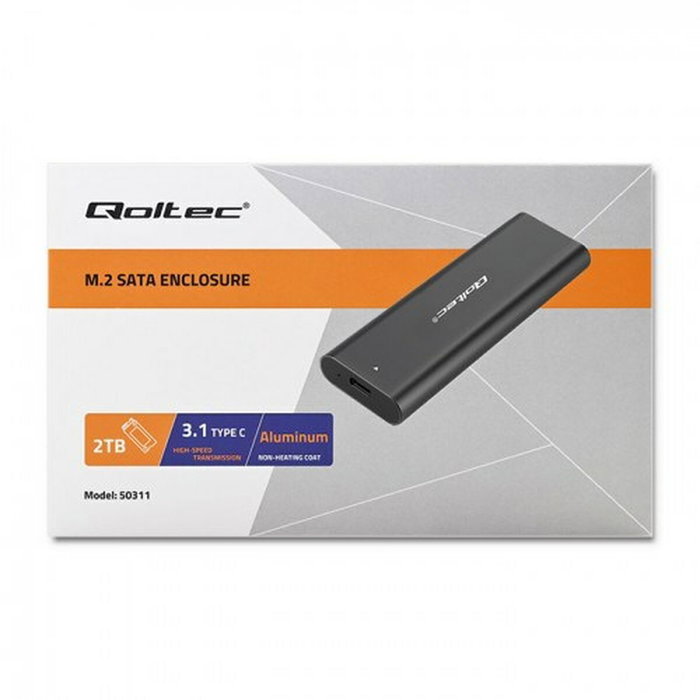 QOLTEC Boîtier pour disques M.2 USB 3.1 Gen 1 noir