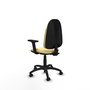 PIQUERAS Y CRESPO Chaise de bureau Algarra, Similicuir Crème, Accoudoirs 2D