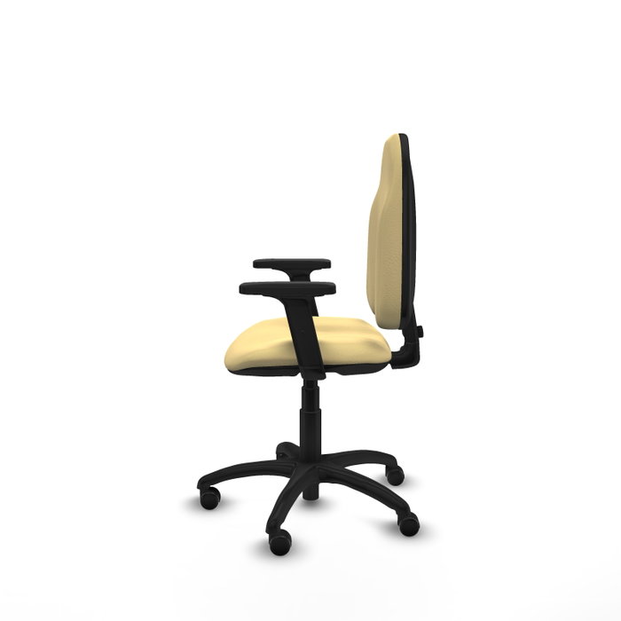 PIQUERAS Y CRESPO Chaise de bureau Algarra, Similicuir Crème, Accoudoirs 2D