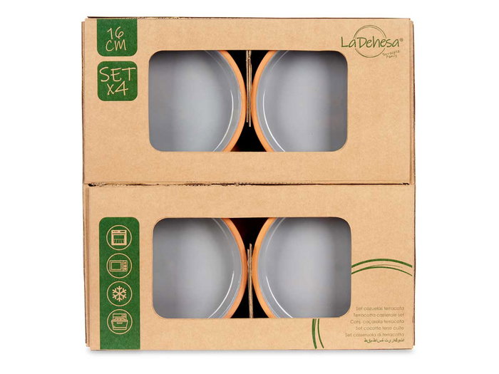 La Dehesa Set de 4 Cazuelas en Terre Cuite Gris 16 cm (Set de 6)