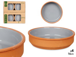 LA DEHESA Set de 6 casseroles en barro gris 16 cm