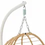 PALAVA - Fauteuil suspendu œuf en rotin synthétique avec structure en acier, D95 x L98 x H200 cm, design pliable et résistant aux intempéries