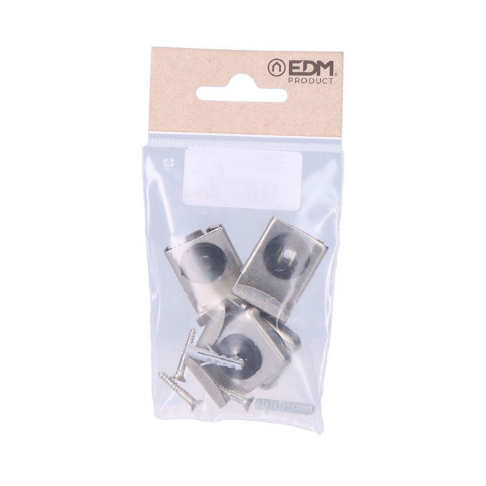 Edm Agrafes lune réglables en acier inoxydable chromé, 22 x 30 mm, 4 pcs