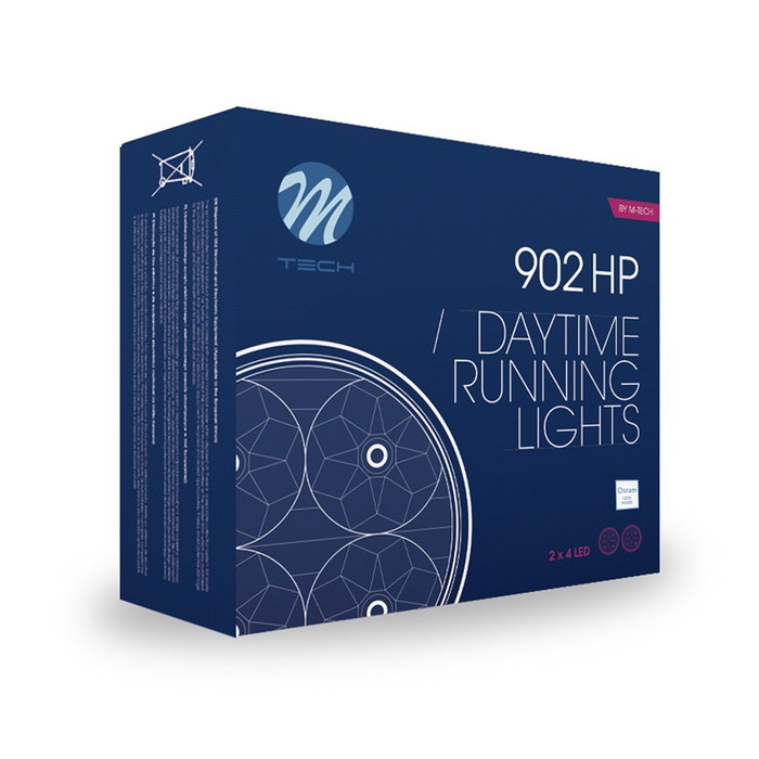 M-Tech Luces Diurnas Led 902Hp MTECLD902 Feux Antibrouillard 2x4 LEDs 4W 9-32V E4 M-Tech Luces Diurnas Led 902Hp MTECLD902 Feux Antibrouillard 2x4 LEDs 4W 9-32V E4