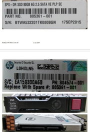 Hewlett Packard Enterprise 80 Go, 2,5 pouces, Serial ATA III, 6 Gbit/s