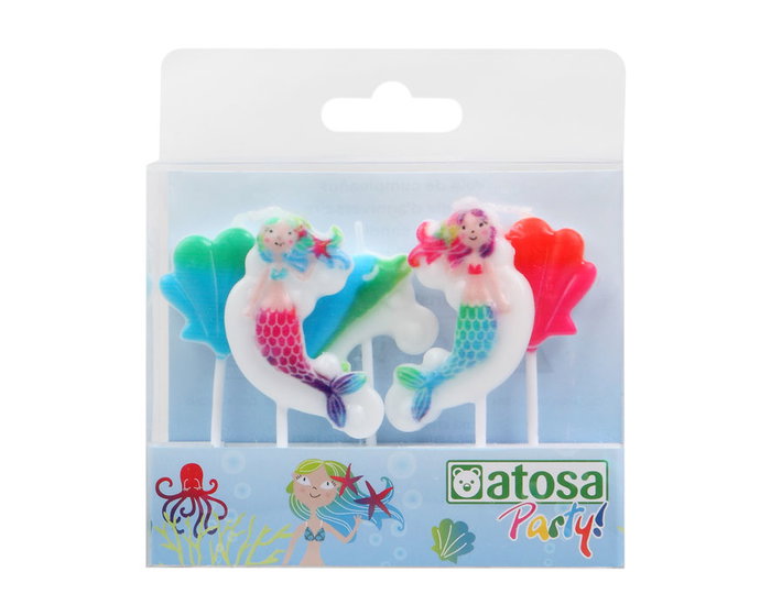 Ensemble de 5 bougies sirènes de la mer - Décoration de table