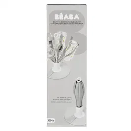 Beaba Égoutte-Biberon Pliable, Gris Fleuri, Sèche Hygiéniquement Jusqu'à 8 Biberons et Accessoires, Compact pour Petits Espaces
