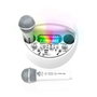 iDance Enceinte karaoké circulaire avec lumières disco et 2 microphones sans fil, Blanc