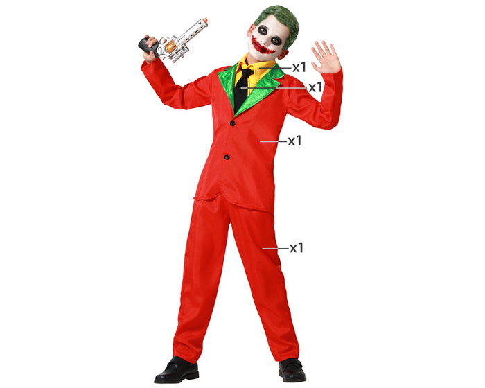 atosa Déguisement de Clown Rouge avec Veste pour Enfant atosa Déguisement de Clown Rouge avec Veste pour Enfant