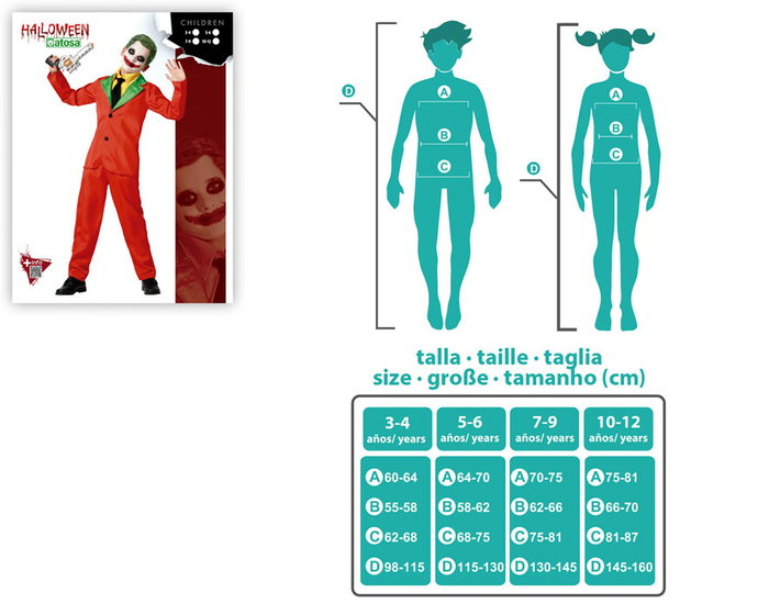atosa Déguisement de Clown Rouge avec Veste pour Enfant atosa Déguisement de Clown Rouge avec Veste pour Enfant