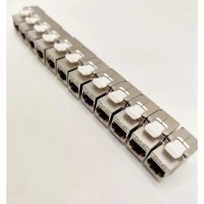 Lineaire PR24AS12 - Pack de 12 noyaux keystone RJ45 Catégorie 6a courts blindés pour montage sur plaque et connecteurs réseau