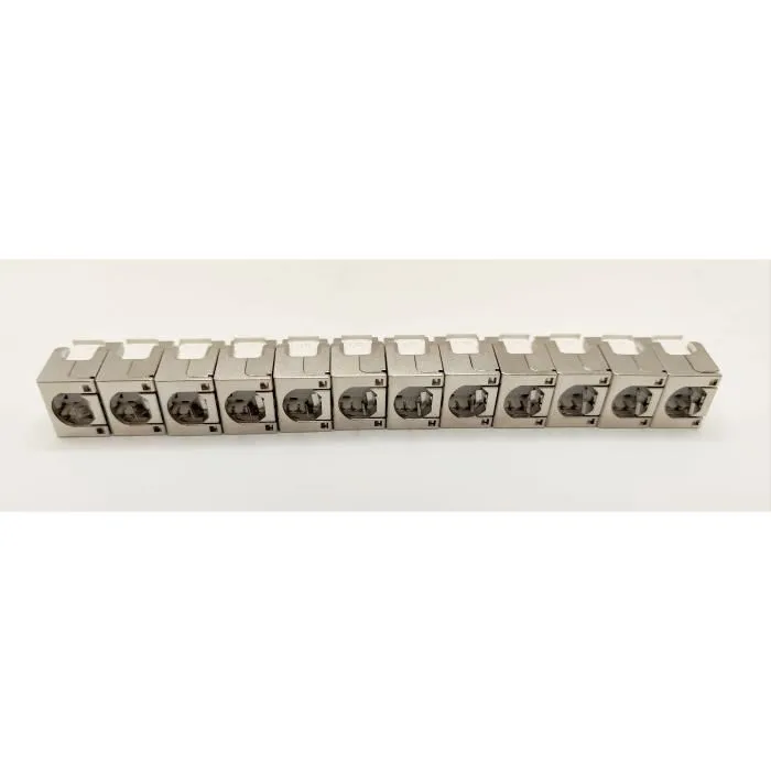 Lineaire PR24AS12 - Pack de 12 noyaux keystone RJ45 Catégorie 6a courts blindés pour montage sur plaque et connecteurs réseau