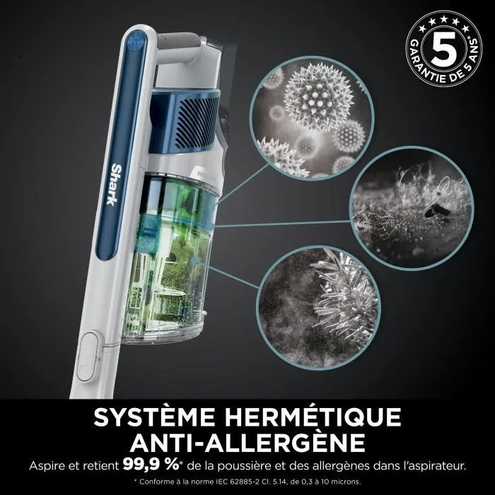 Shark PowerPro IZ380EU Aspirateur balai sans fil avec technologie FloorDetect, anti-emmêlement et système anti-allergène - Léger et flexible Shark PowerPro IZ380EU Aspirateur balai sans fil avec technologie FloorDetect, anti-emmêlement et système anti-allergène - Léger et flexible
